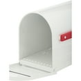 Architectural Mailboxes® White Post Mount Mailbox with Red