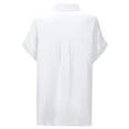thumbnail image 7 of KIHOUT Women's Crinkle Gauze Button-Down Shirt Short Sleeve Rolled Cuff Split Hem Casual Cotton Blouse, 7 of 7