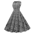 thumbnail image 2 of Vestido hasta la rodilla con cuello redondo sin mangas con ondas retro para mujer de verano a la moda Pompotops  ghjkhdj6373, 2 of 5