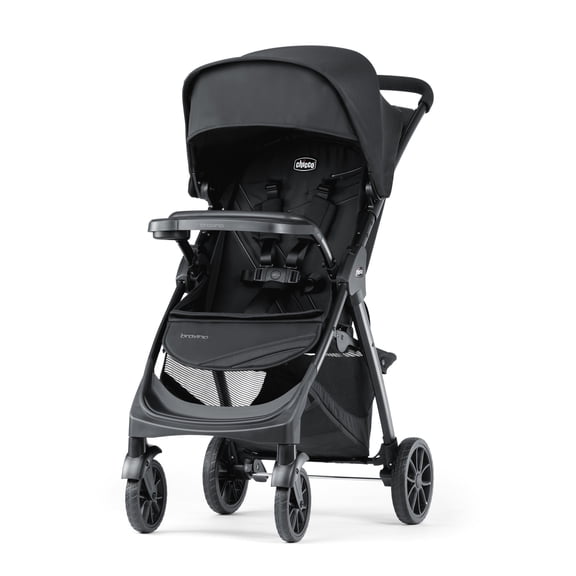 Chicco Bravino™ Lightweight Stroller, One-Hand Quick Fold, 3-Position Recline, Accepts Chicco Infant Car Seats - Ravine (Black)