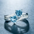 thumbnail image 3 of SmartBy Women Ring Double Heart Sparkling Cubic Zirconia Fashion Appearance Finger Band for Party, 3 of 8