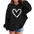 thumbnail image 3 of KHONTS Girls Long Sleeve Hooded Sweatshirts with Heart Printed Casual Pullover Hoodies Jacket for Kids Daily Wear,Sizes 3-14 Years, 3 of 3