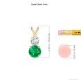 thumbnail image 3 of ANGARA Natural Round Emerald and Diamond Two Stone Pendant in 14K Yellow Gold for Women (Size-6mm) | May Birthstone, Birthday, Anniversary, Jewelry Gift for Women | Natural Emerald Necklace, 3 of 7