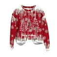 thumbnail image 5 of Women's Red Christmas Oversized Pullover Sweatshirt Holiday Xmas Sweater Top Funny Graphic Print Shirt, 5 of 5