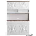 thumbnail image 5 of Hiphuta Farmhouse Kitchen Pantry Storage Cabinet, 75”H Freestanding Hutch with 8 Doors and 2 Drawers for Dining and Living Room, Ash Gray, 5 of 7