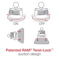 thumbnail image 4 of RAM Mounts Twist-Lock™ Suction Cup Mount for Apple iPad mini 6, 4 of 5