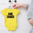 thumbnail image 5 of Game Changer First Time Parents Funny Romper Boys or Girls Infant Baby Brisco Brands 12M, 5 of 6