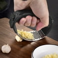 thumbnail image 1 of Yhmxh Kitchen Gadgets Kitchen Essentials Upgrade Stainless Steel Garlic Presser Garlic Press Rocker Garlic Mincer Garlic Crusher With Peeler And Cleaning Brush Stainless Steel Garlic Mincer, 1 of 4