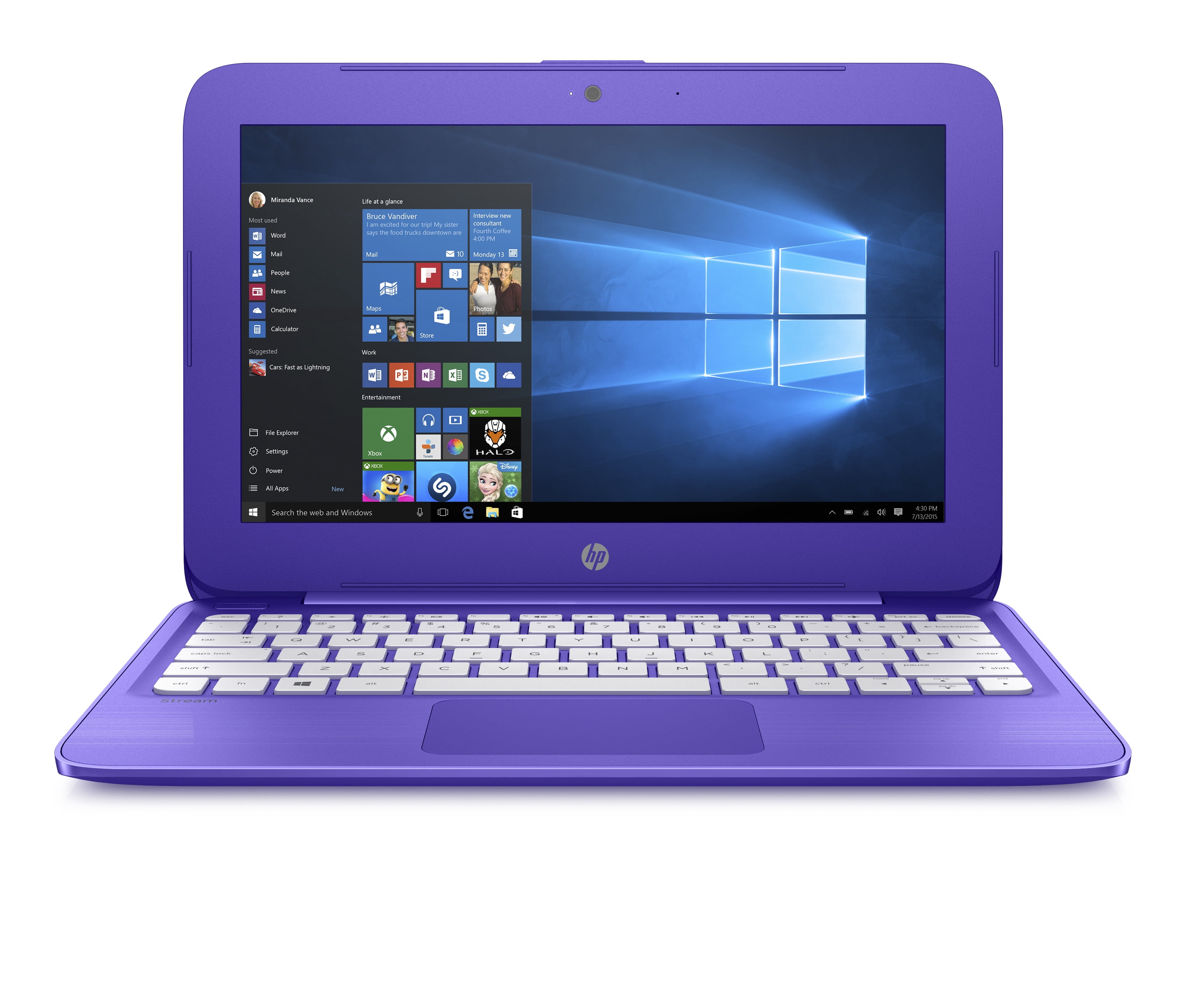 HP Stream 11ah113wm 11.6" Laptop, Windows 10, Office 365 Personal 1