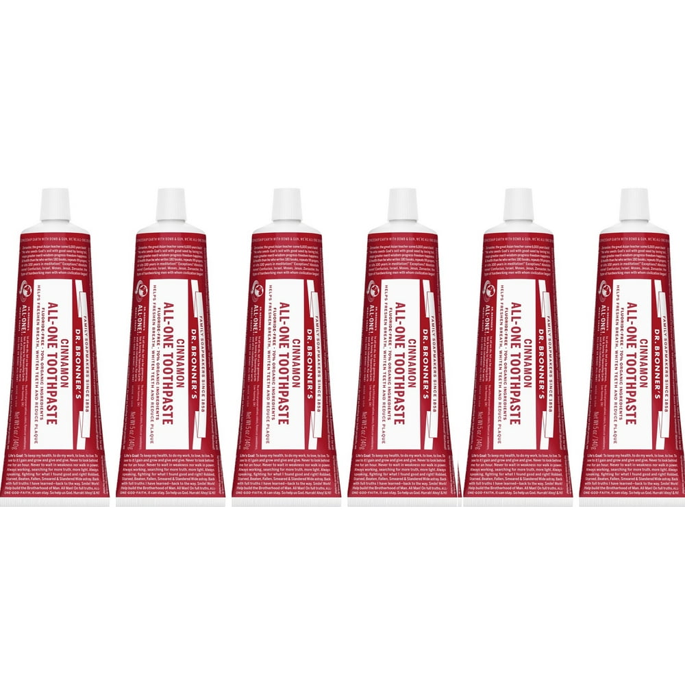 Dr. Bronner`s Cinnamon AllOne Toothpaste 140g (Pack of 6) Cruelty Free