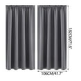 thumbnail image 3 of Blackout Curtains for Bedroom Thermal Insulated Light Blocking Room Darkening Curtains Solid Colour Silk Curtains for Living Room,1 Curtain Panels Gray, 3 of 4