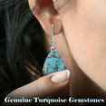 thumbnail image 5 of Turquoise Earrings for Women in 925 Sterling Silver Drop Dangle Earrings Boho Western Turquoise Jewelry Birthday Christmas Gifts, 5 of 5