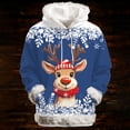 thumbnail image 2 of Women Christmas Outfit Fashion Pullover Hoodie Cozy Lined Print Sweatshirt Casual Soft Warm Winter Holiday Graphic Hooded Top for Women Blue L, 2 of 3