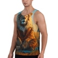 thumbnail image 2 of Logiee Prairie Meditating Lion Print Men's Workout Tank Top,Quick Dry Workout Tank Top,Gym Muscle Tee,Fitness Bodybuilding Sleeveless T Shirt-4X-Large, 2 of 7