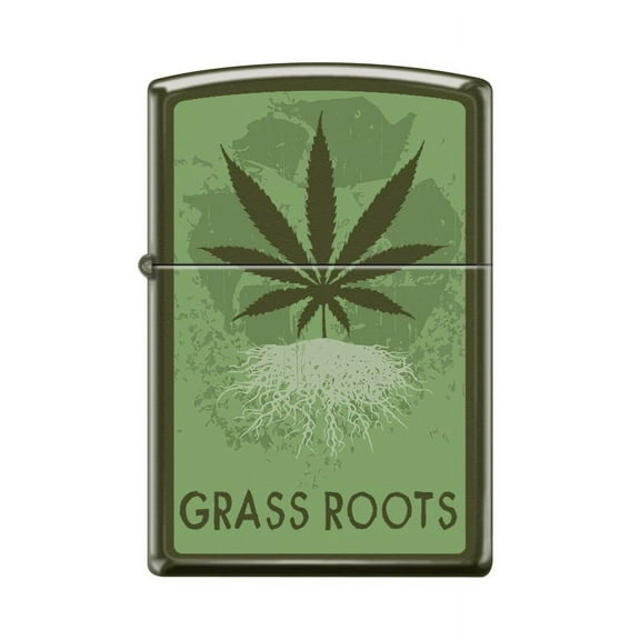Zippo Lighter-Grass Roots Green Matte Windproof Lighter #Z5444