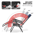 thumbnail image 6 of Monibloom Set of 2 Zero Gravity Outdoor Folding Reclining Lounge Chairs with Adjustable Pillow, Cup Holder & Side Tray for Patio, Beach, US Flag, 6 of 8