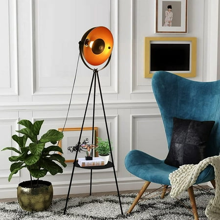 Modern LED Tripod Floor lamp with Table, RGB Remote Control Color