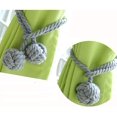 thumbnail image 2 of 2 unidades de cordones tejidos a mano con borlas de doble bola con borla de algodón, gris Feliz Sencillez, 2 of 5