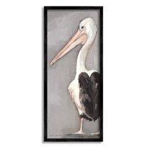 Stupell Industries Beach Pelican Portrait Long Beak Waterfowl Bird, 10 x 24, Design by Stephanie Workman Marrott