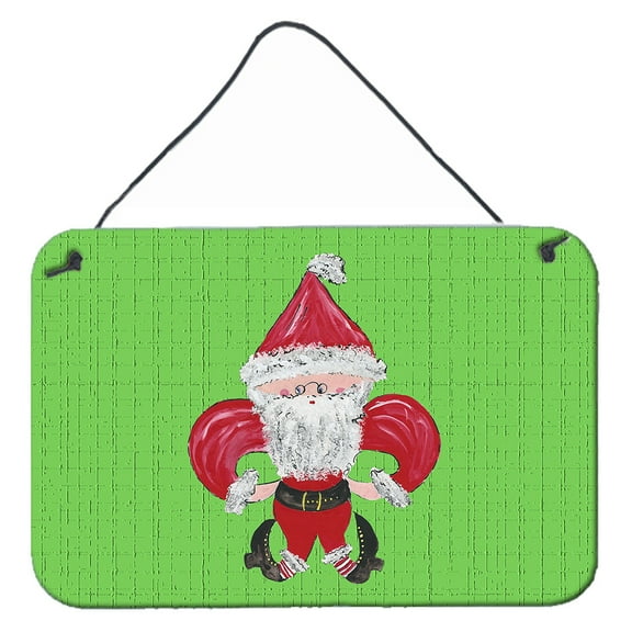 Christmas Fleur de lis Santa Claus Wall or Door Hanging Prints