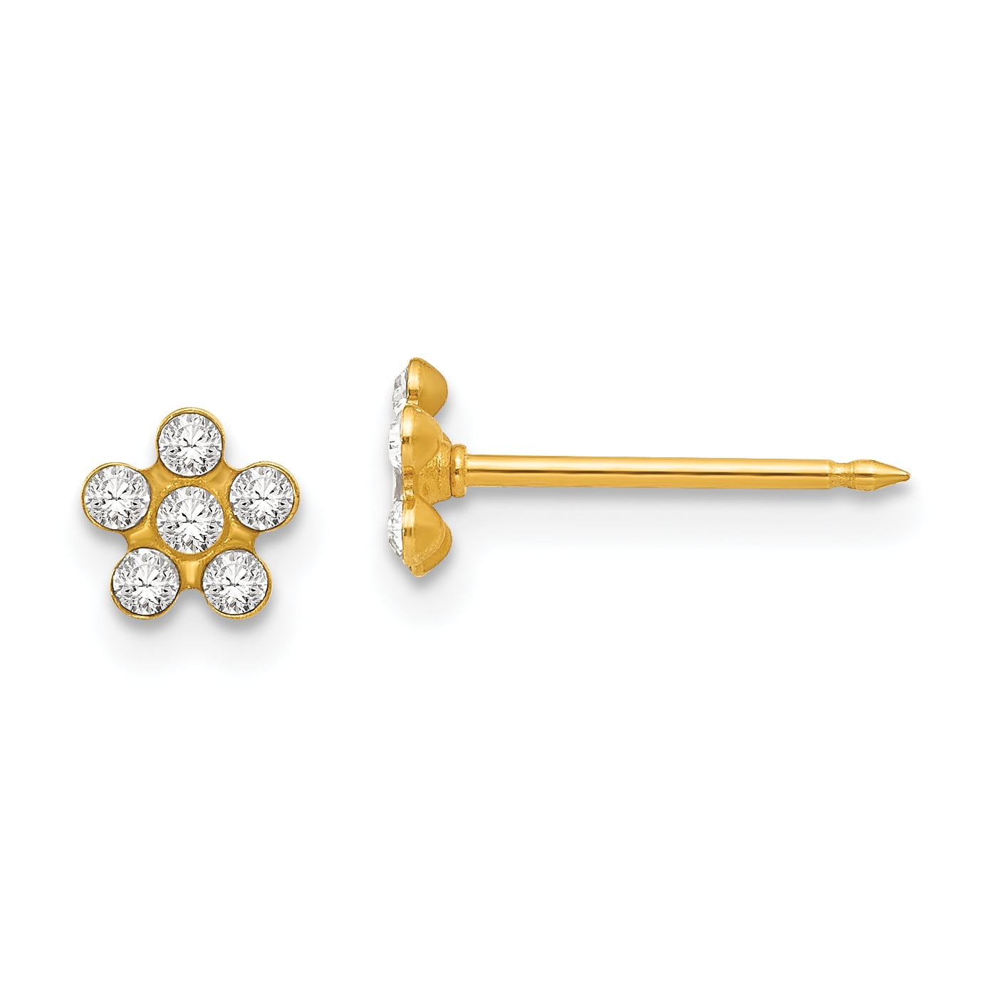 Inverness 14k April Crystal Birthstone Flower Post Piercing Earrings