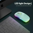thumbnail image 4 of Souris Sans Fil à DEL, Souris Mince et Silencieuse 2,4 g Portable Mobile Optique pour Bureau avec Récepteur USB, 3 Niveaux de DPI Réglables pour Portable, PC, Portable, Ordinateur, MacBook (Vert Menthe), 4 of 6