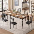 thumbnail image 2 of Ourlova 78 Inch Rectangular Dining Table for 6 Rustic Farmhouse Kitchen Table with Large Tabletop Long Wooden Dining Room Table with Heavy Duty Legs Walnut, 2 of 7