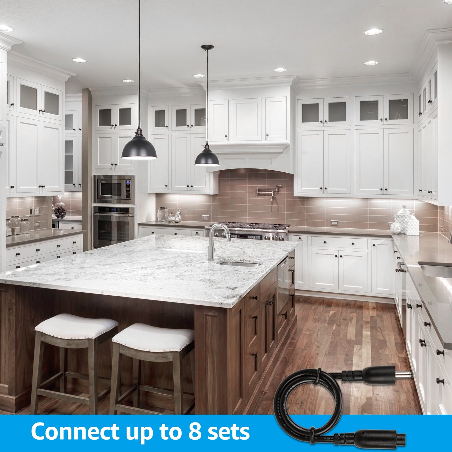 TORCHSTAR 2 Pack 6-light Pack 12" Smart LED Light Bar Kit, Work with Alexa for Under Cabinet, Under Counter, Gun Safe, Closet, Shelf, 5000K Daylight