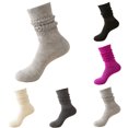 thumbnail image 2 of Socks for Women 5 Pairs Slouch Scrunch Long High Tube Socks Stretchable Knee High Socks Thick Winter Warm Cozy Casual Fun Socks for Women, 2 of 9