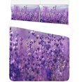 thumbnail image 1 of ABPHQTO Juego de Ropa de Cama de 3 Piezas Funda Nórdica Flores de Lavanda Púrpura con 2 Fundas de Almohada, 1 of 4