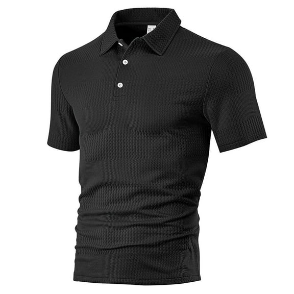 Fznquz Casual Mens Polo T Shirts Work Black Dress Polo Summer Slim Fit Mens T-Shirts L