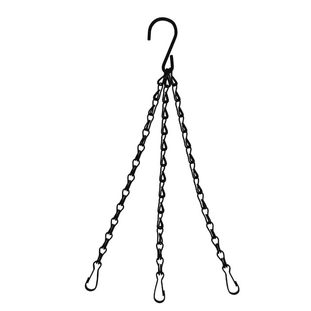 Toystoory Cadena colgante de contenedor fácil de colgar blanca para cesta colgante de Metal, juego de cadena colgante, cadena de repuesto, Jardín y Patio negro Total 40cm