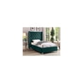 thumbnail image 5 of Velvet Upholstered Bed with Wingback & Nailhead Trim - Bedroom Furniture, 5 of 6