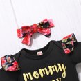 thumbnail image 3 of Fesfesfes Toddler Kids Baby Bodysuit Girls Summer Letter Print Romper Shorts Headwear Clothes Set, 3 of 9