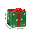 thumbnail image 3 of HongHeng 1Pc Green Gift Boxes with Red Bows Outdoor Christmas Decorations 7", 3 of 6