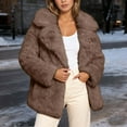 thumbnail image 2 of Long Shearling Trench Coat Women Winter Warm Lapel Collar Outerwear For Fall And Cold Weather Days, 2 of 4