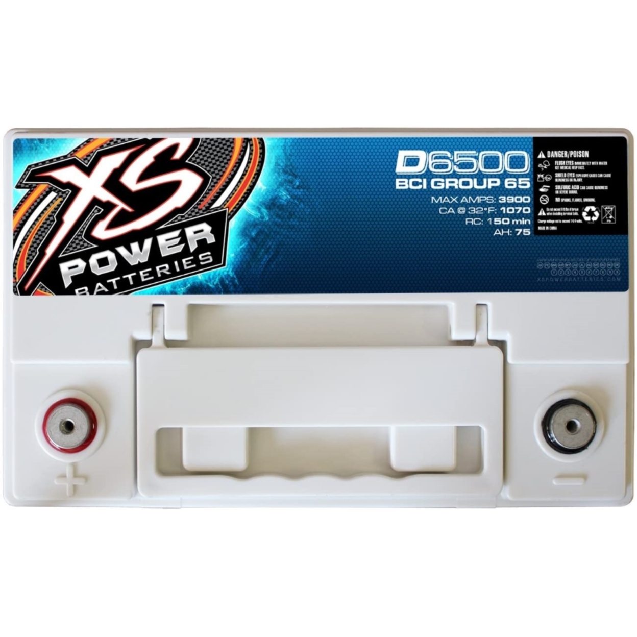 XS Power D6500 XS Series 12V 3,900 Amp AGM High Output Battery with M6 Terminal Bolt - image 3 of 5