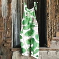 thumbnail image 2 of yoeyez Combinaisons Courtes pour Femmes Grande Taille, Combinaison Courte d'Été Imprimée pour Femmes Grande Taille Sans Manches à Bretelles Ajustables, Dos Nu, avec Poches, Vert, P, 2 of 6