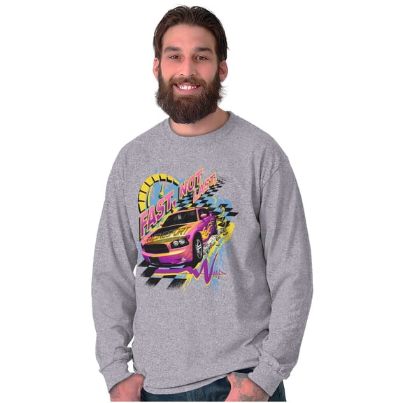 Fast Not Last Racecar Speedometer Plus Size Long Sleeve Graphic Tee Shirt Brisco Brands 2X