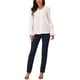 thumbnail image 2 of Blusa de encaje con escote en V y mangas de linterna para mujeres de INSPIRE CHIC, 2 of 5