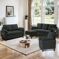 thumbnail image 3 of Soscana Living Room Furniture Set,Convertible Sectional Sofa with Storage Ottoman and Accent Chair and Loveseat,Modern Linen 6 Seat L Shaped Couch Sofa Set for Living Room,Office,Apartment,Studio, 3 of 7