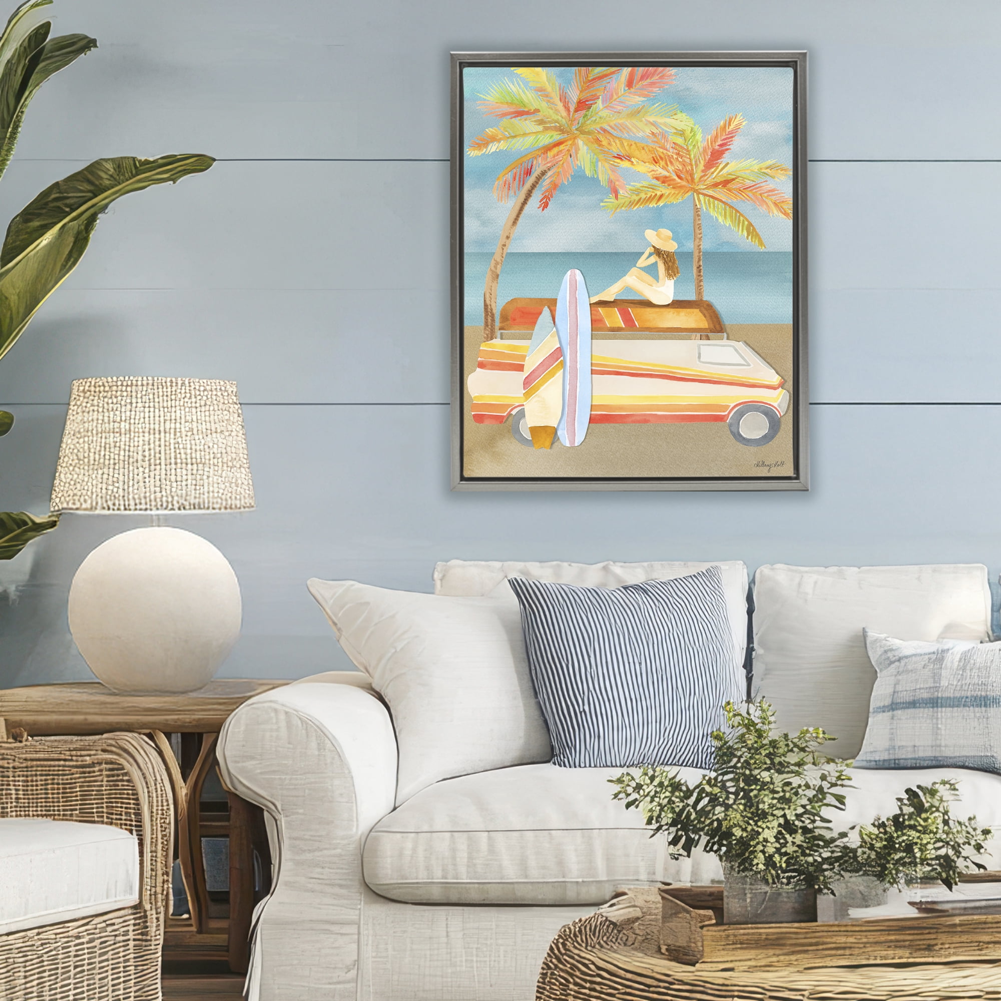 Stupell Industries California Road Trip Gray Framed Floater Canvas Wall Art, design by Hillary Holt