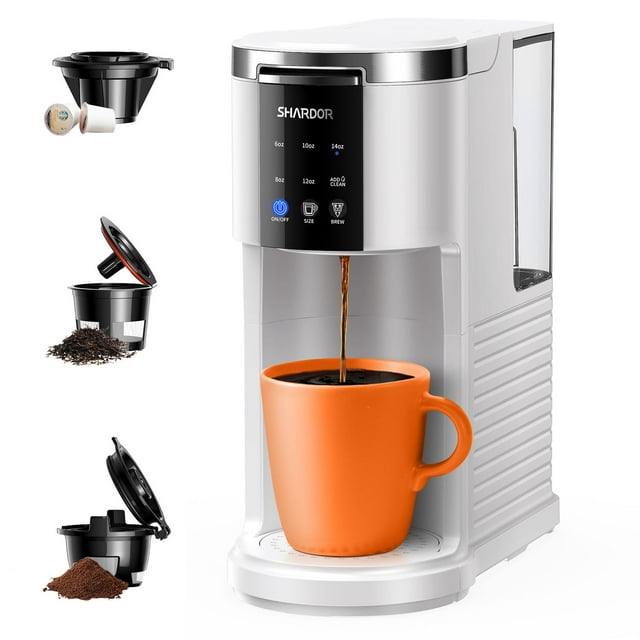 SHARDOR 3 in 1 K Cup Coffee Maker, Single Serve Coffee Maker for K Cup Pods & Ground Coffee & Teas, 6 to 14oz Brew Sizes, 40oz Detachable Water Reser