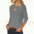thumbnail image 5 of successthop 3/4 T Shirts for Women Heart Shaped Cutout Crewneck Trendy Shirt Lightweight Blouse Solid Casual Outfits L, 5 of 8