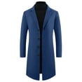 thumbnail image 5 of INSPIRE CHIC Winter Overcoat for Men's Single Breasted Notch Lapel Business Trench Coats 2XL Dark Blue, 5 of 6