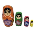 thumbnail image 1 of HILABEE 4 Piece Russian Nesting Dolls Dolls Traditional Handmade Wooden Toys, Stackable, orange, 1 of 9