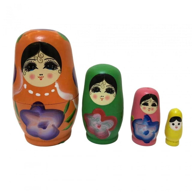Juego Anidado Apilable de Muñecas Rusas Matryoshka, Juguetes Hechos a Mano para Celebraciones Especiales naranja