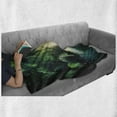 thumbnail image 6 of Jungle Soft Flannel Fleece Throw Blanket, Tropical Lake Mangrove Rainforest Pathway Through Sri Lanka Travel Destination, Cozy Plush for Indoor and Outdoor Use, 50" x 60", Green Teal, by Ambesonne, 6 of 6