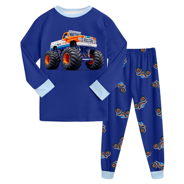 Caqnni Ensemble de Base Unisexe pour Enfant, Col Rond à Manches Longues et Pantalon à Bande Élastique 2 Pcs, la Tenue Douce Indispensable pour les Jours Frais d'Été à Automne (A-Bleu, 7-8 Ans)