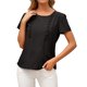 thumbnail image 2 of Camiseta de mujer Verano Cuello redondo Manga corta Casual Top suelto, Negro, S Noticed AP001321-01, 2 of 7